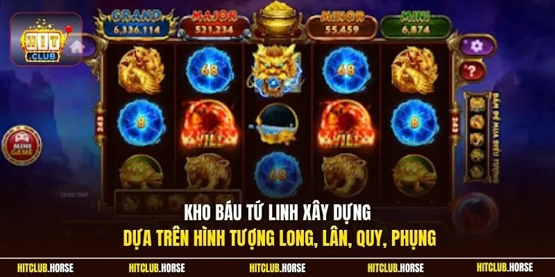 Kho báu tứ linh xây dựng dựa trên hình tượng Long, Lân, Quy, Phụng